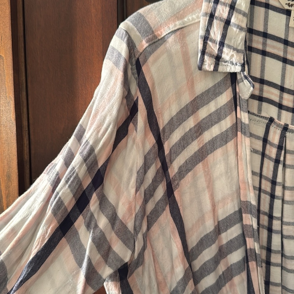 Krazy Kat Plaid Wrapped Draped Top - Picture 2 of 9